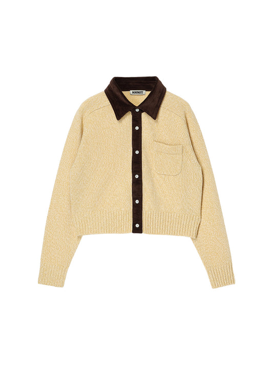 corduroy collar KNIT shirt