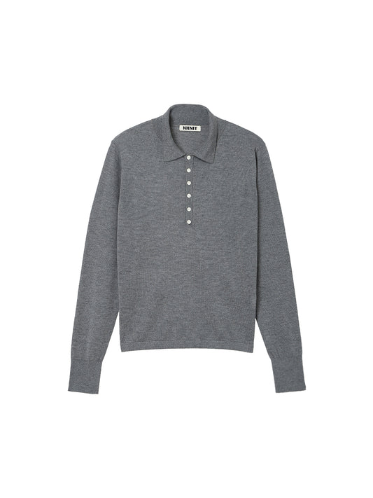 cashmere/silk high gauge KNIT polo shirt