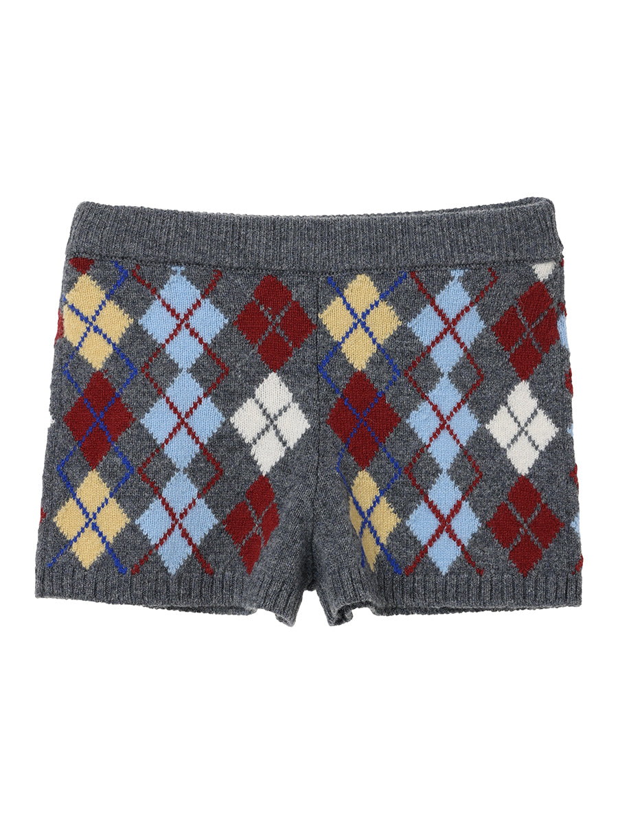argyle pattern KNIT shorts