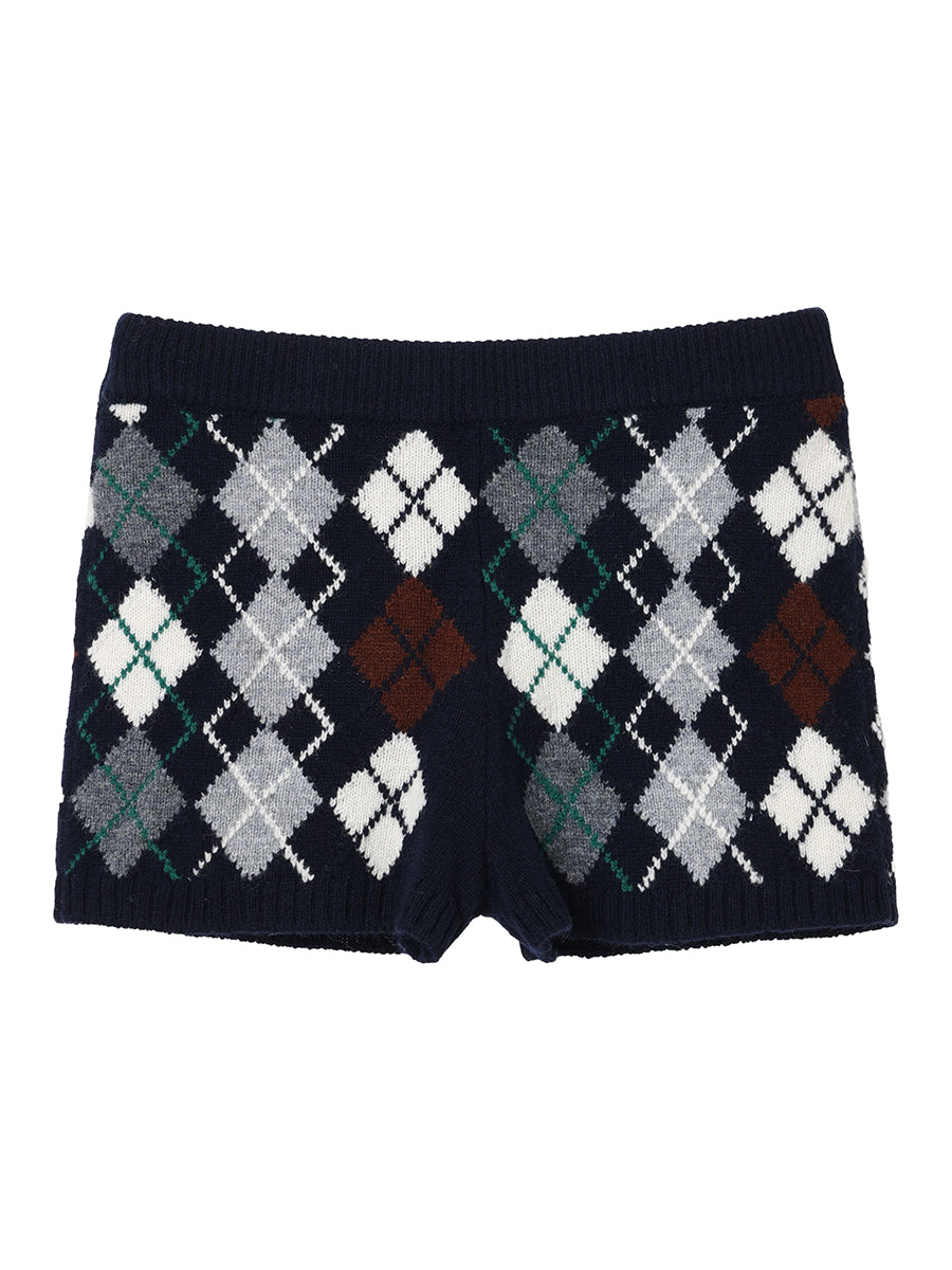 argyle pattern KNIT shorts