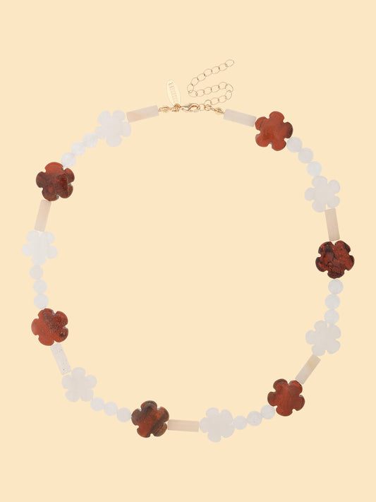 flower stone necklace