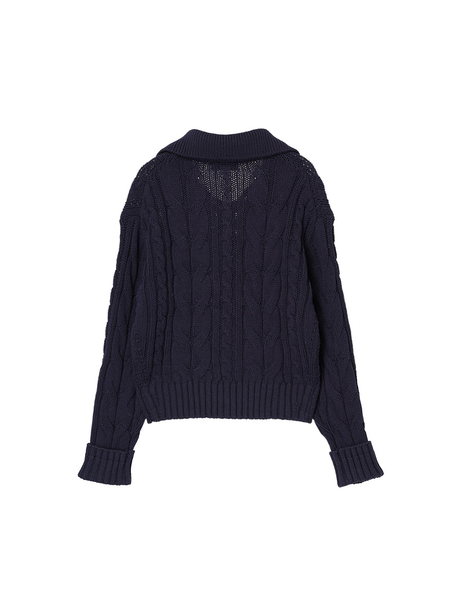 cotton cable lace up KNIT