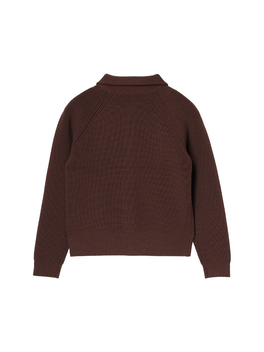 zip-up high neck KNIT【large】