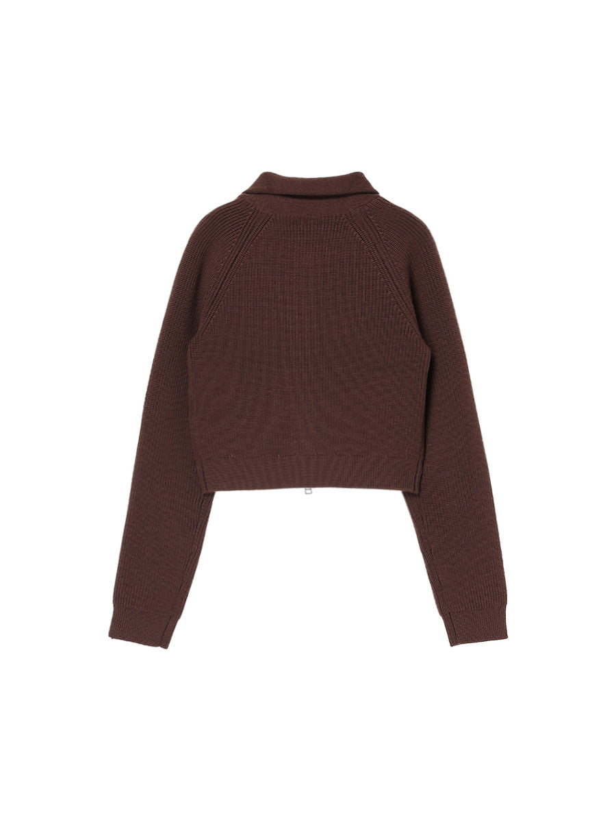 zip-up high neck KNIT【mini】