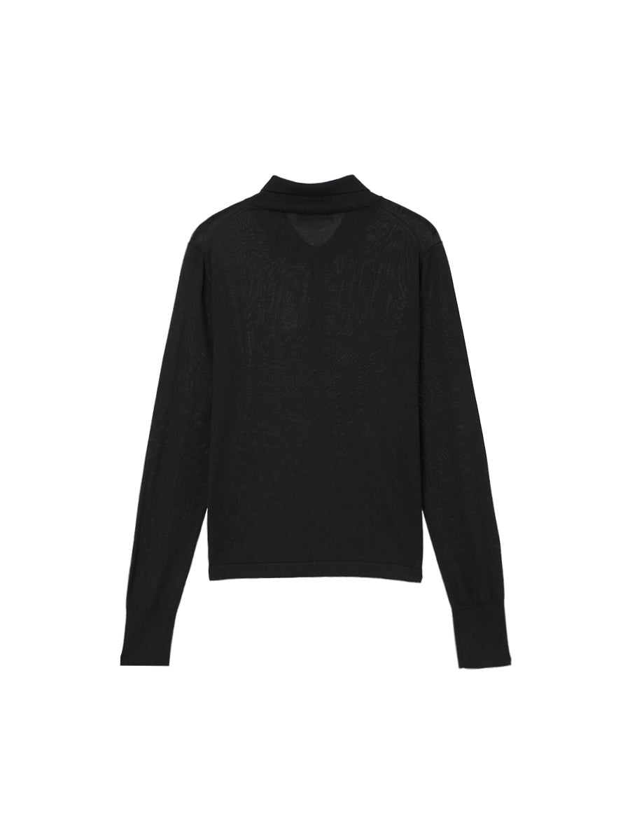 cashmere/silk high gauge KNIT polo shirt