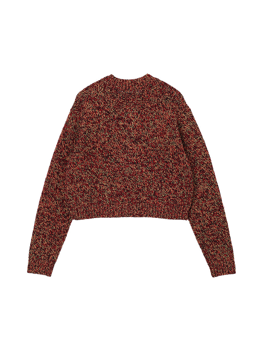 mix color KNIT cardigan