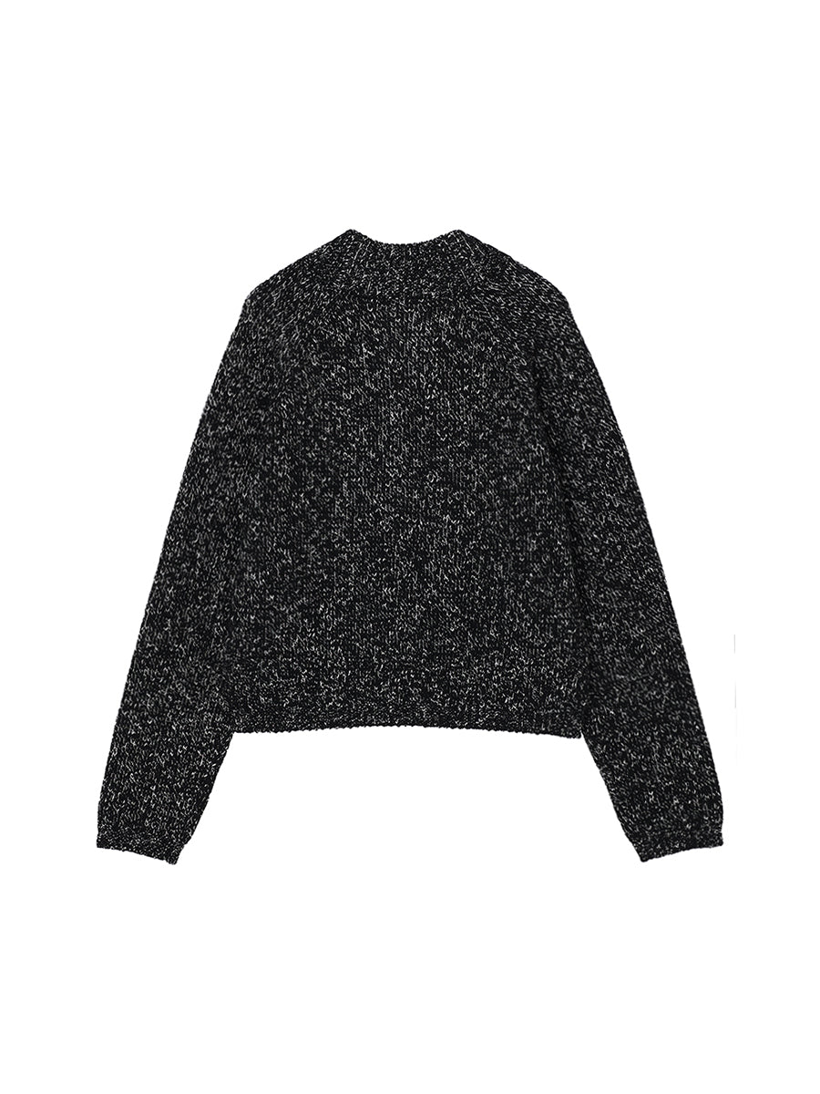 mix color high neck skipper KNIT