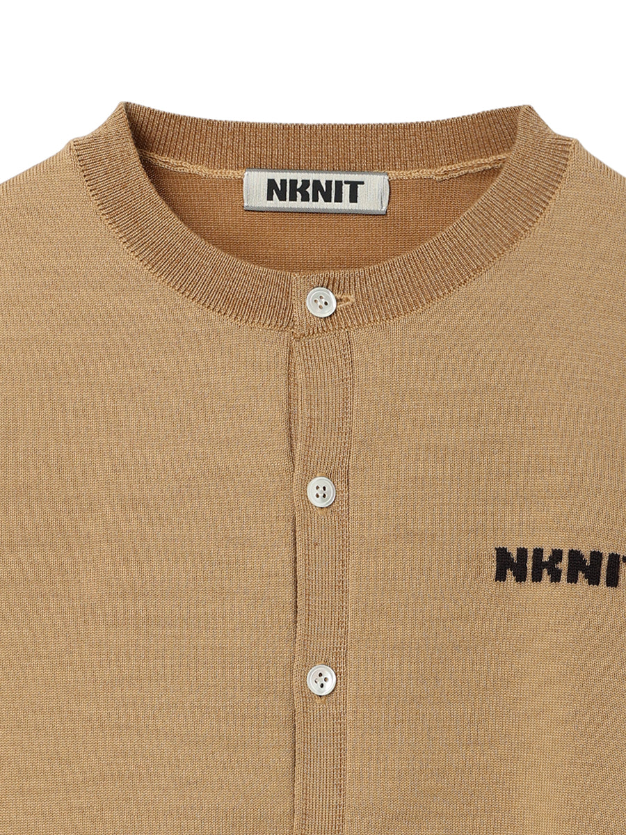 로고 니트 카디건