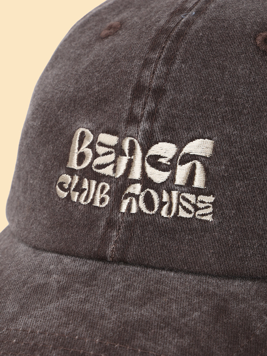 Washed embroidery cap