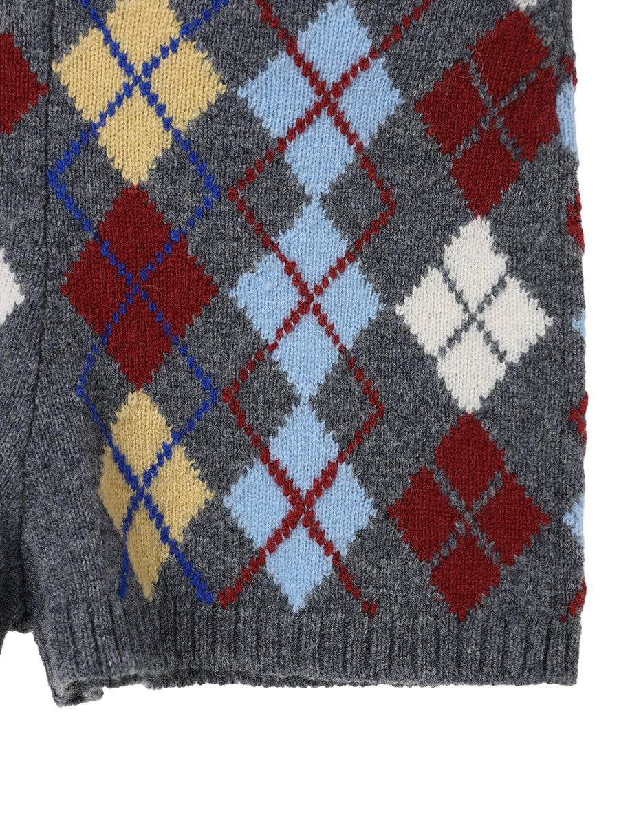 argyle pattern KNIT shorts