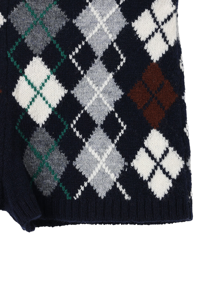 argyle pattern KNIT shorts