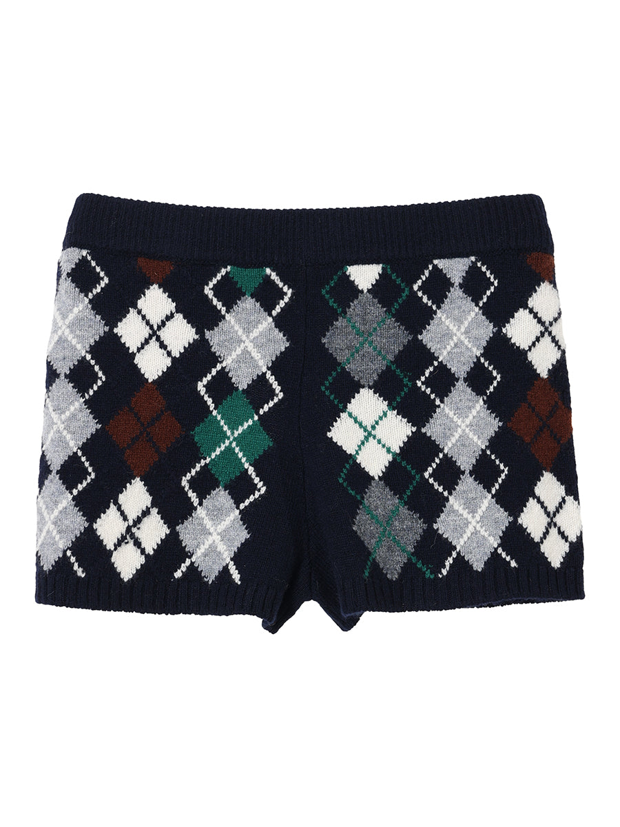 argyle pattern KNIT shorts