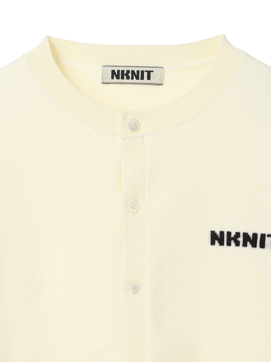 로고 니트 카디건