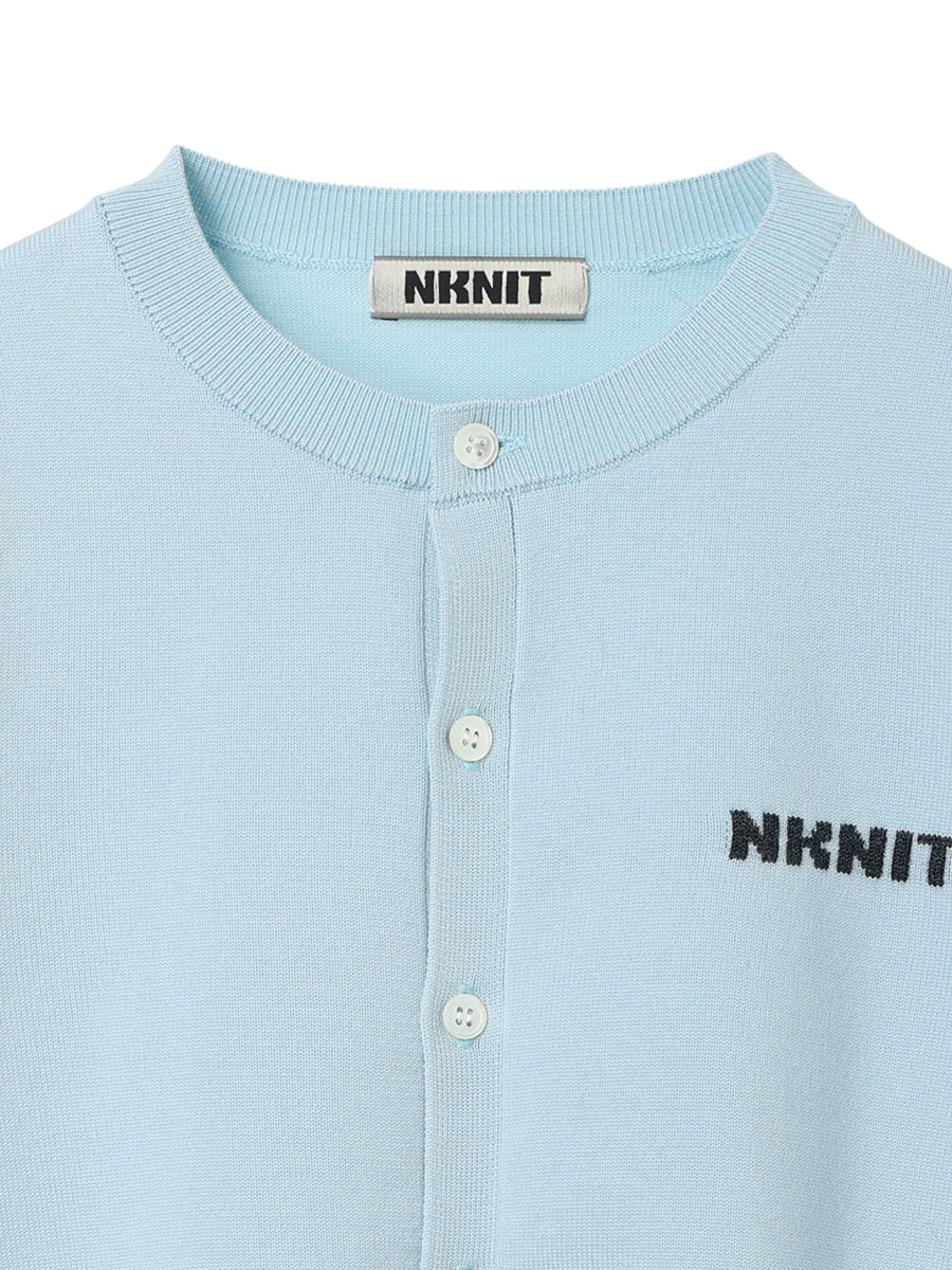 로고 니트 카디건