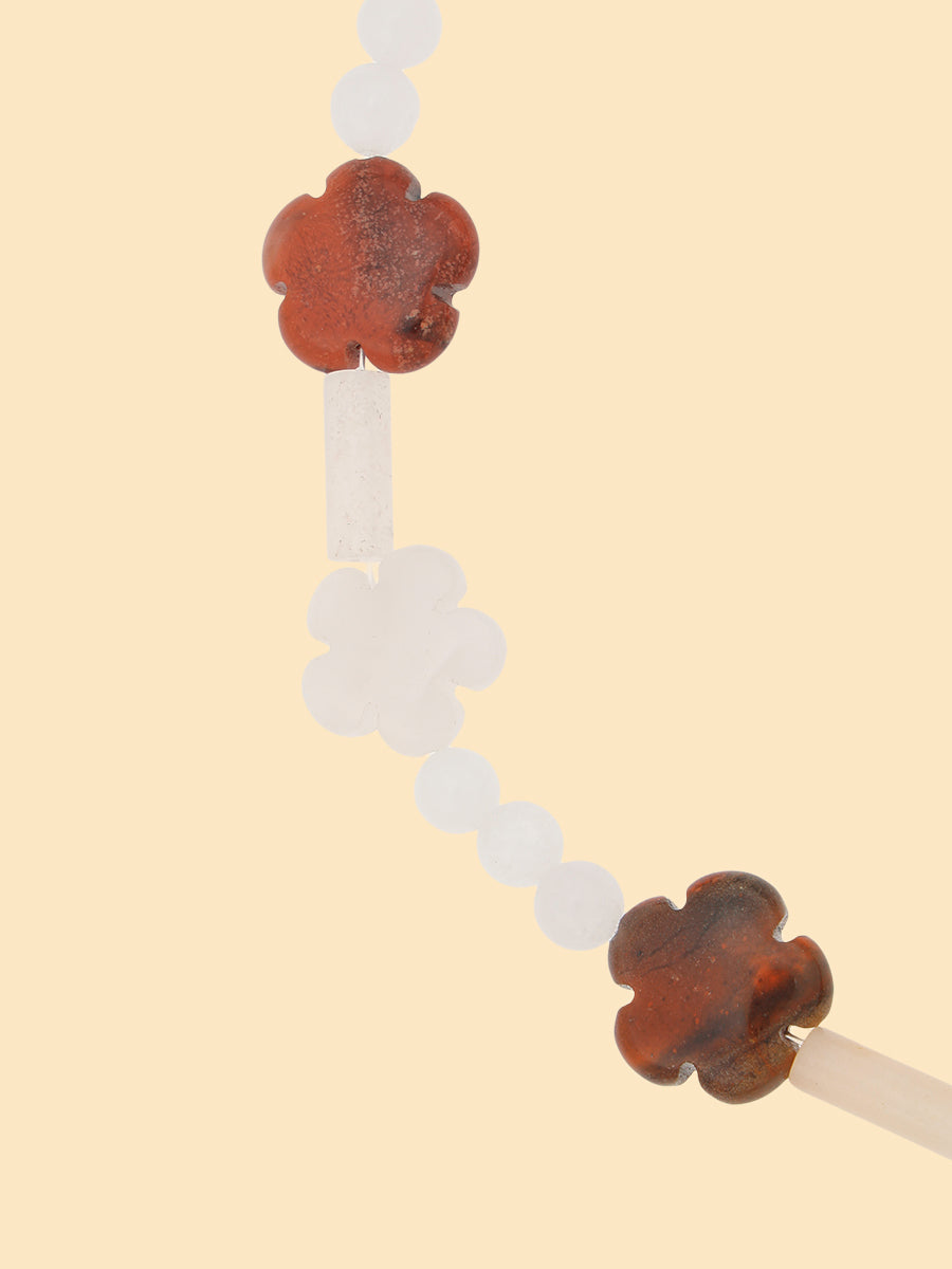 꽃 석재 목걸이