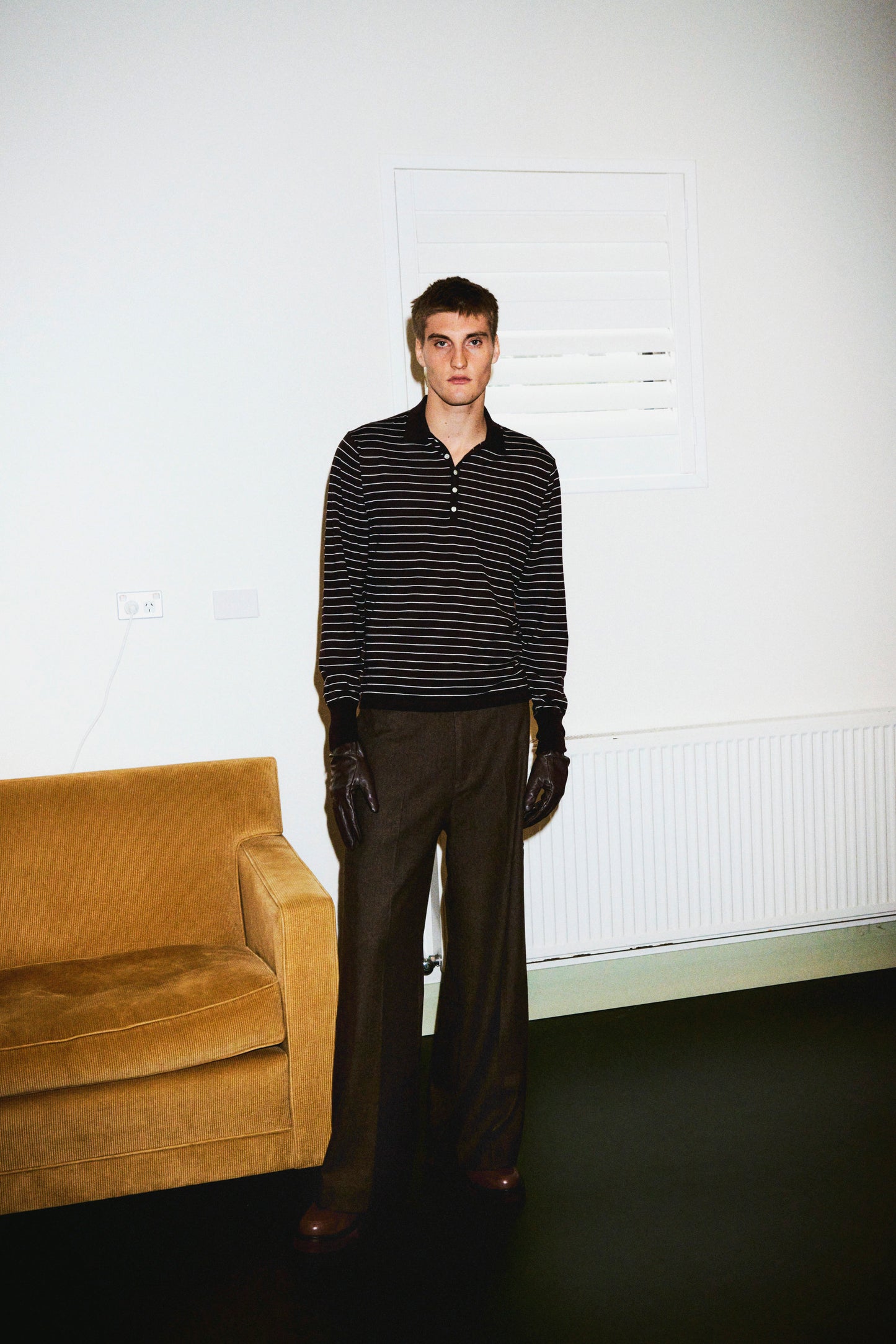 low rise wool mix slacks