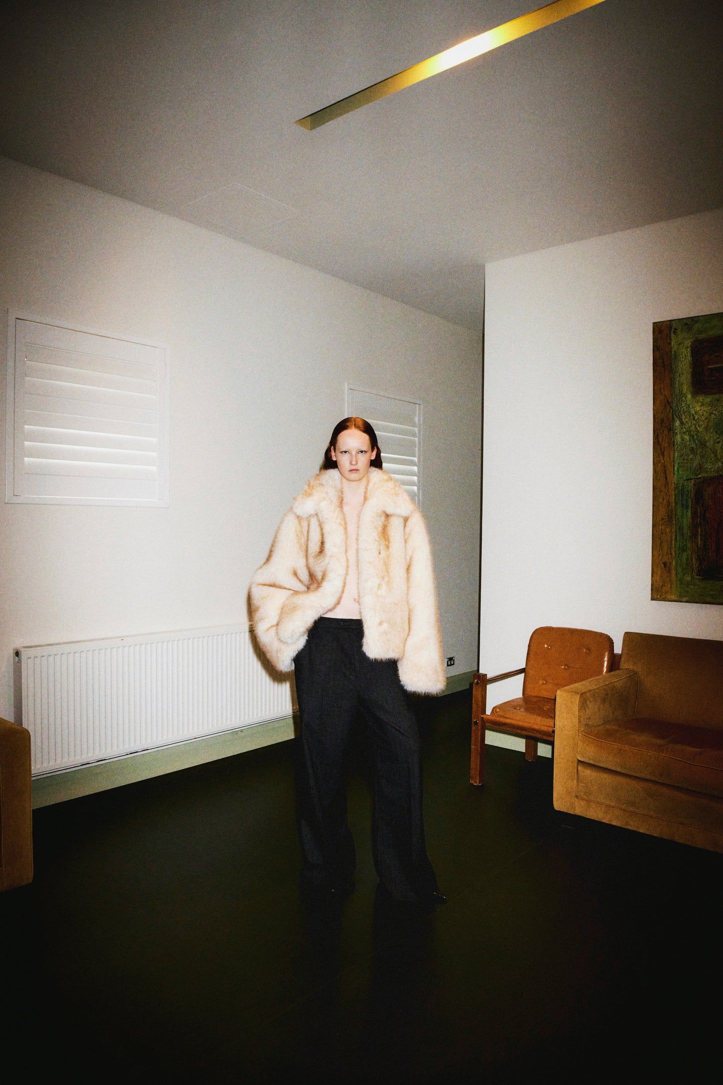 low rise wool mix slacks