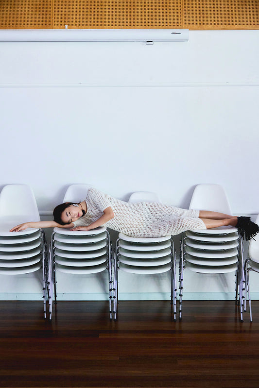 dry sheer KNIT long dress