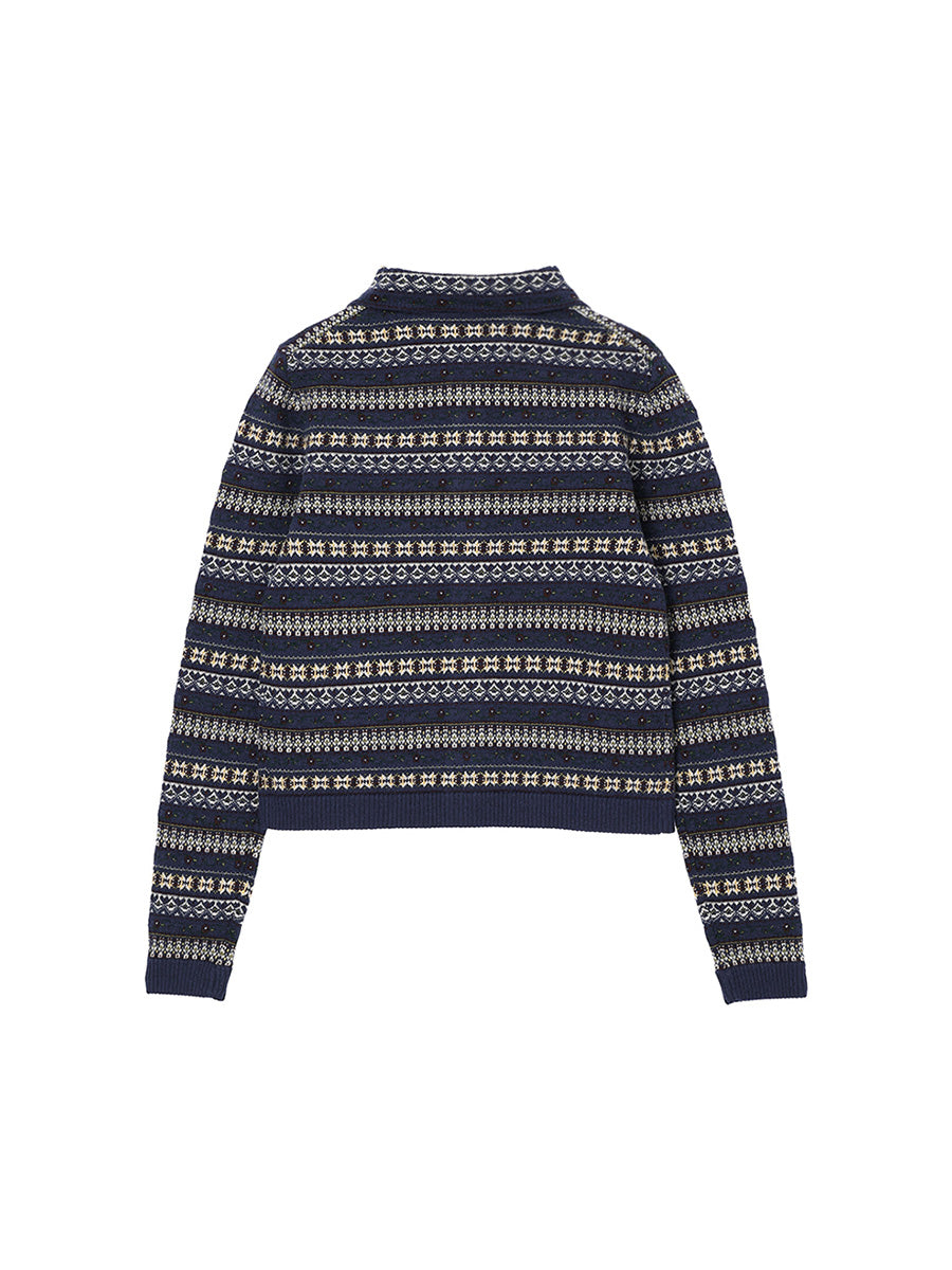 jacquard pattern KNIT shirt