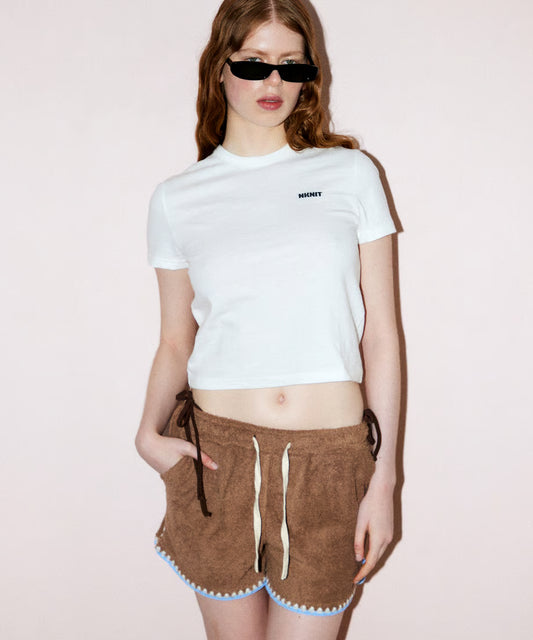 pile crochet shorts