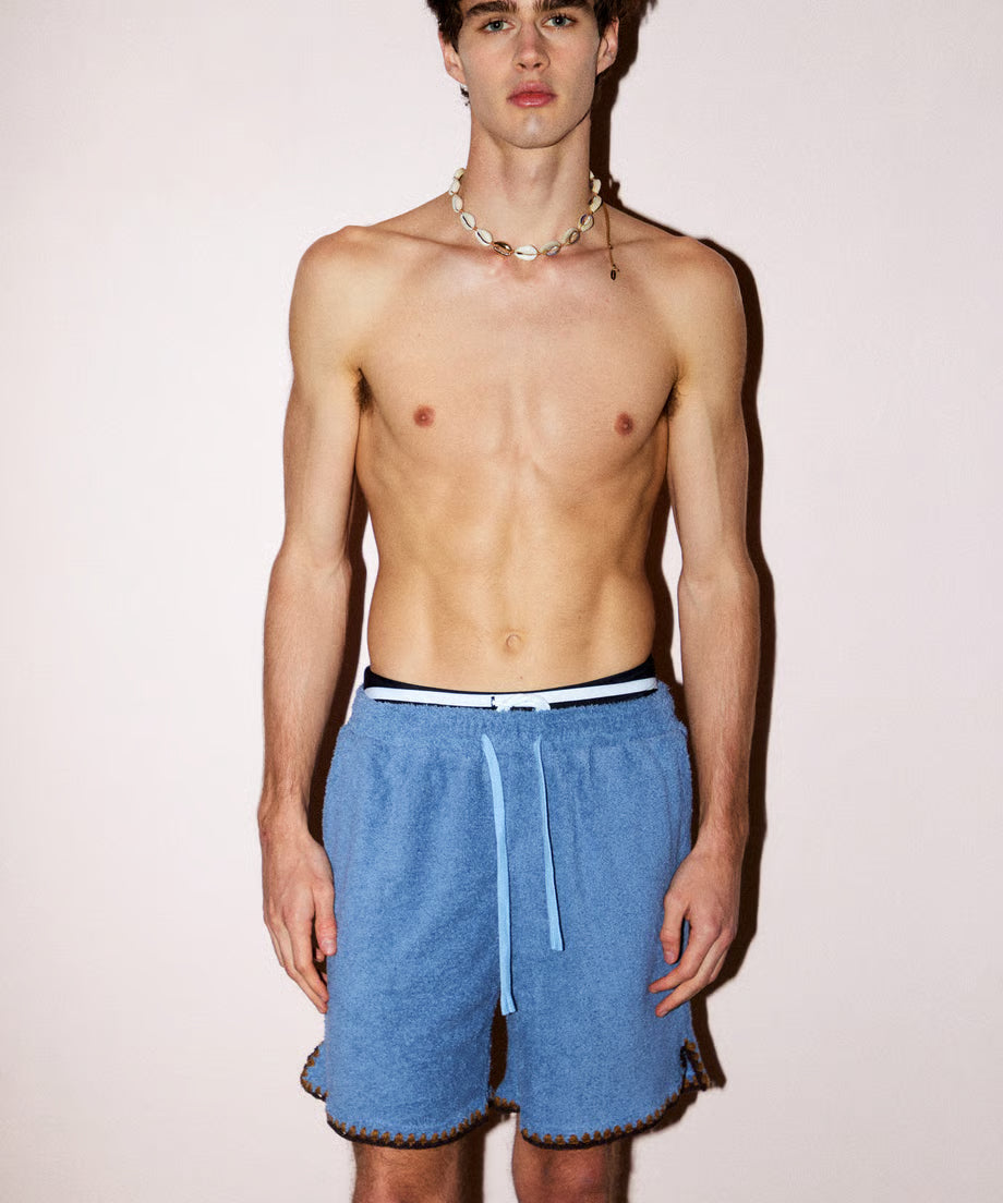 pile crochet shorts