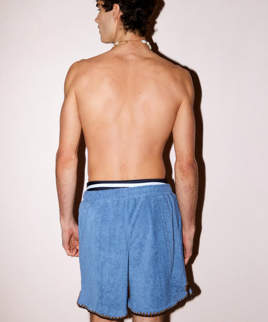 pile crochet shorts
