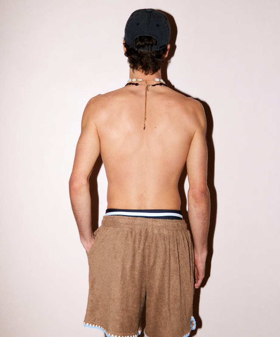 pile crochet shorts
