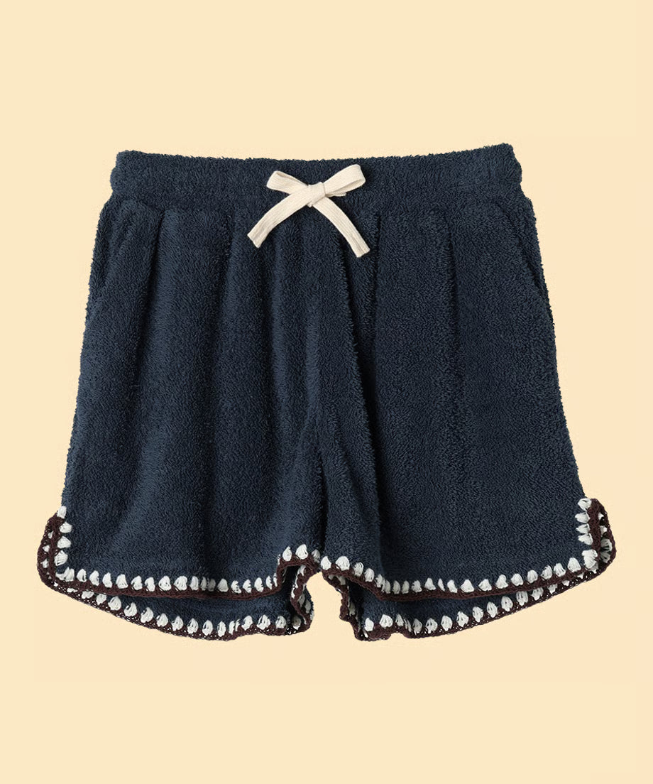 pile crochet shorts