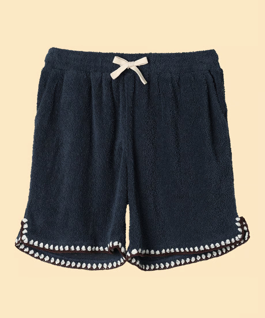 pile crochet shorts