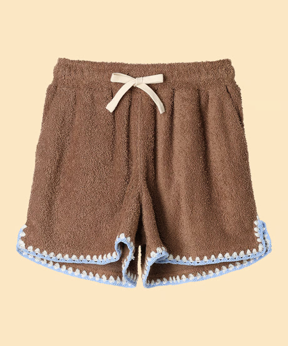 pile crochet shorts