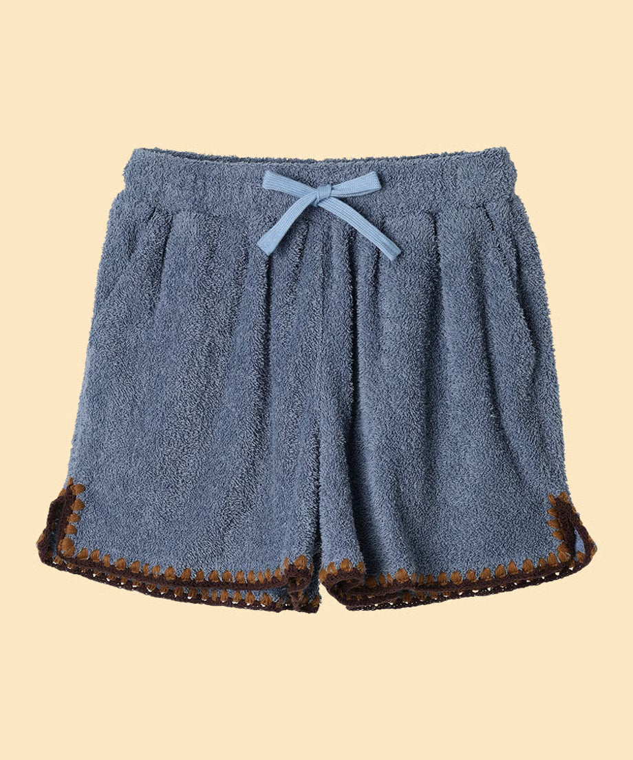 pile crochet shorts