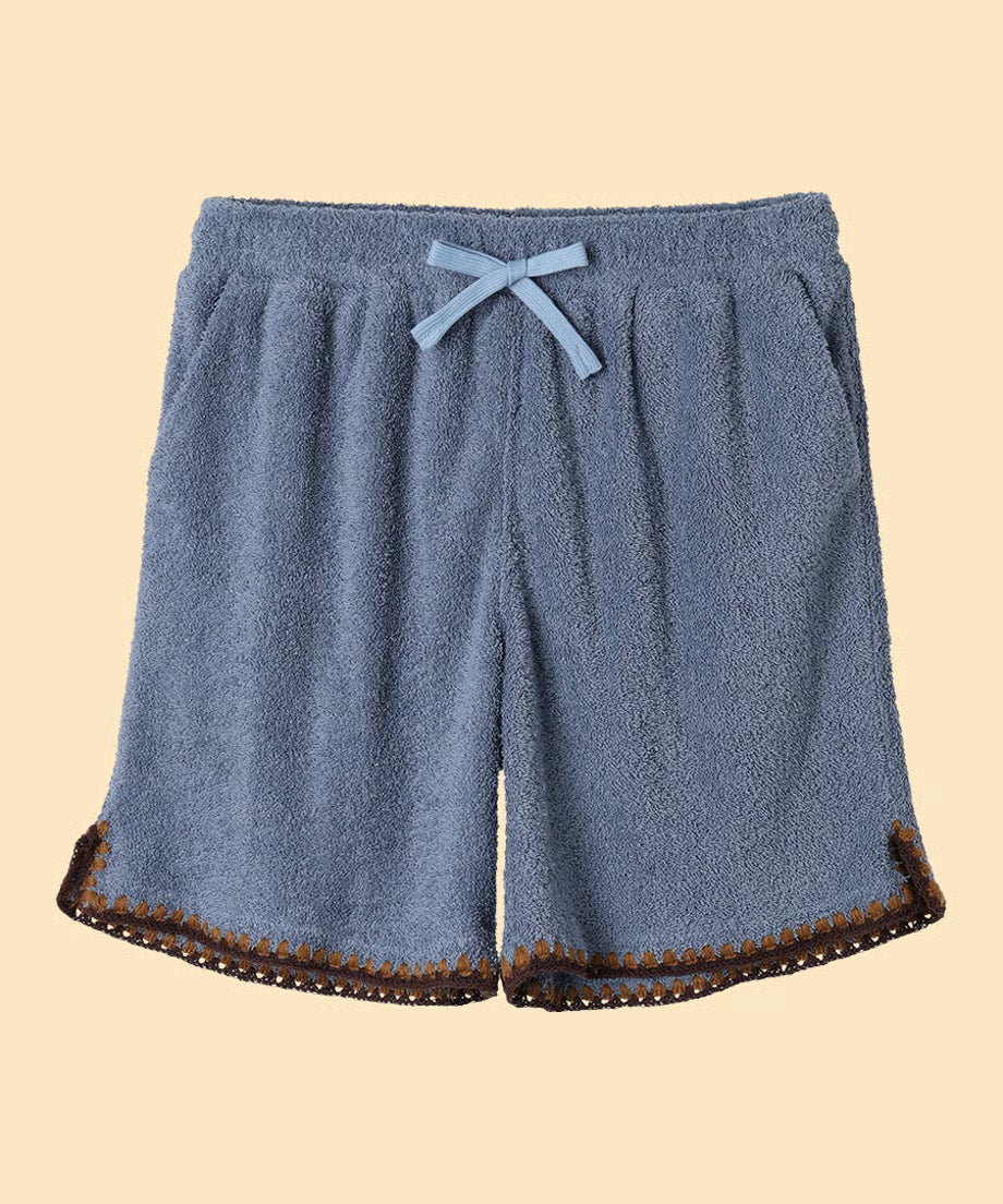 pile crochet shorts