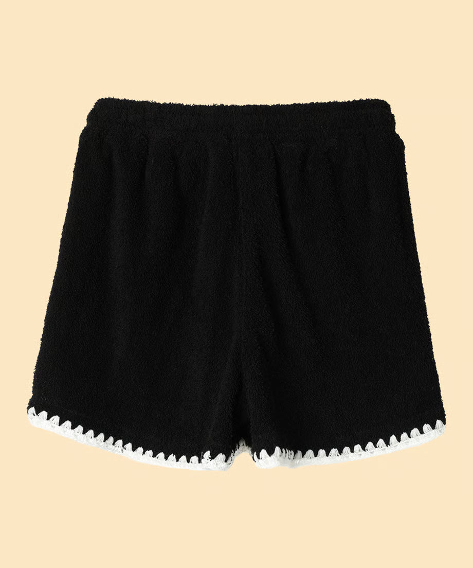 pile crochet shorts