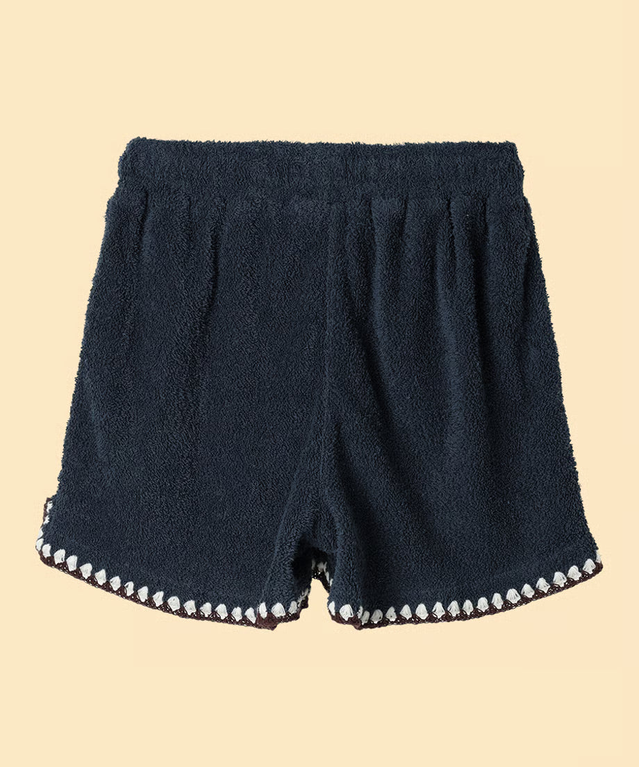 pile crochet shorts