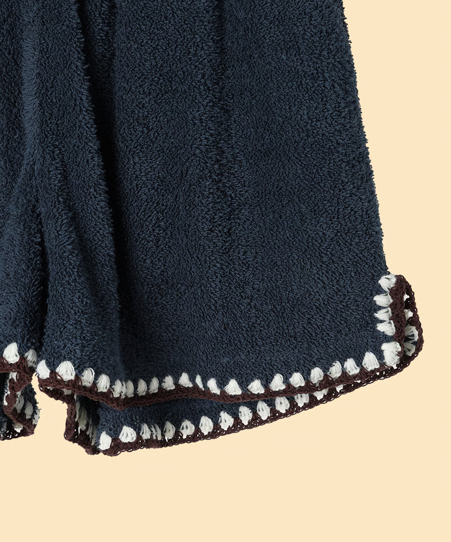 pile crochet shorts