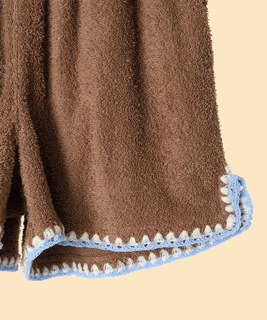 pile crochet shorts
