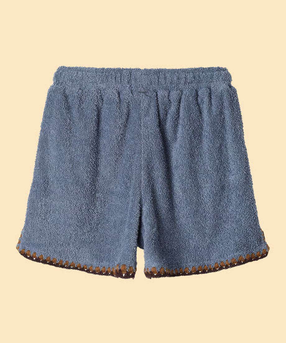 pile crochet shorts