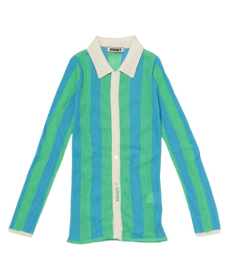 striped pattern KNIT shirts_7