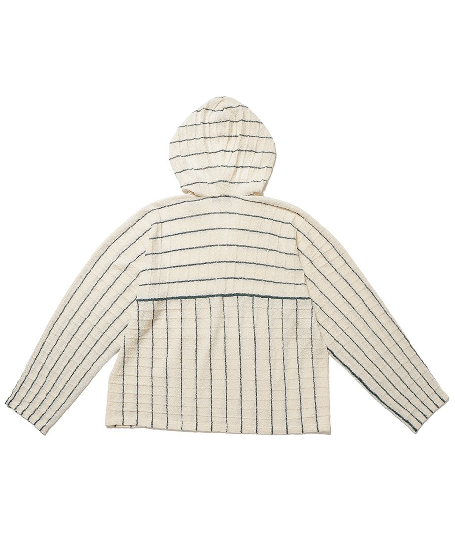 stripe KNIT towel hoodie_13