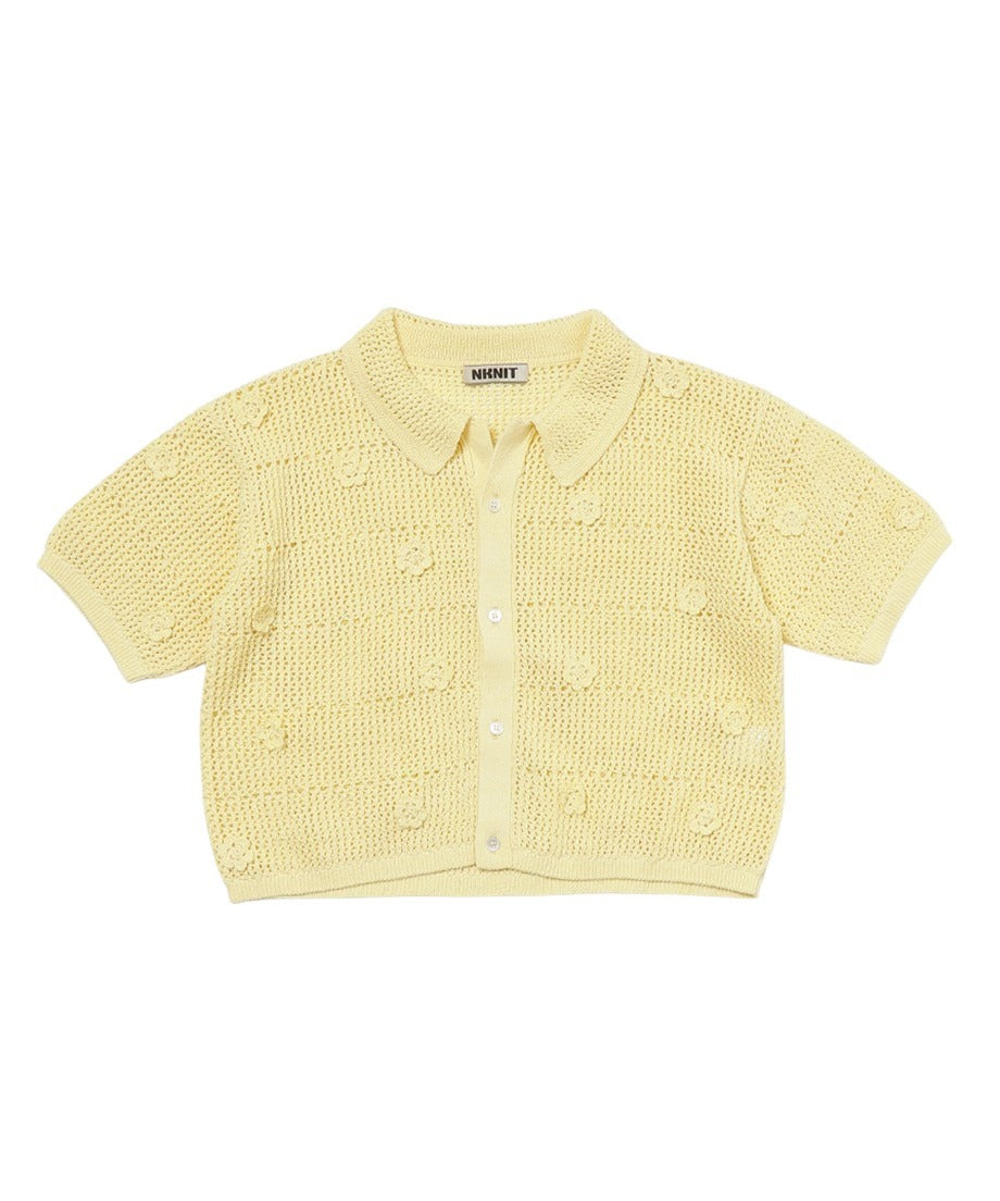 flower motif KNIT shirt_4