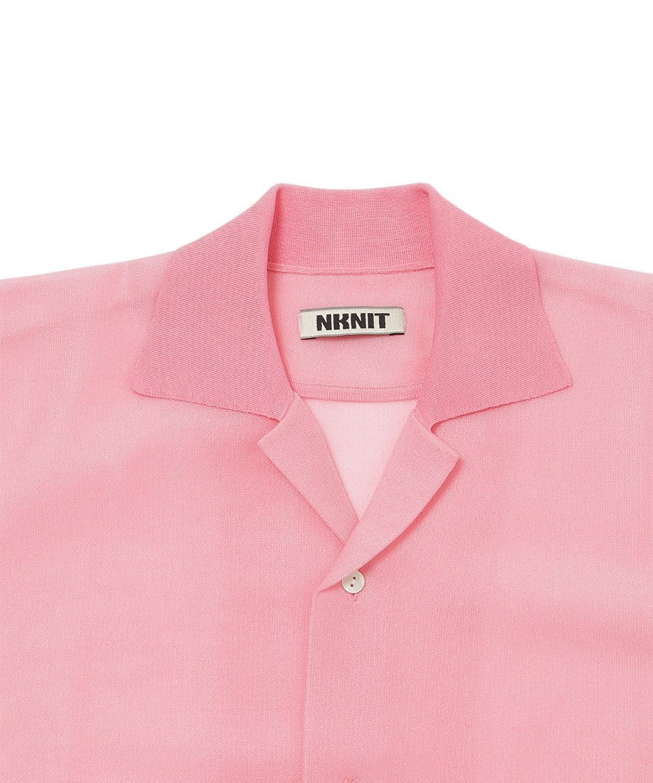 sheer KNIT open collar shirt_19