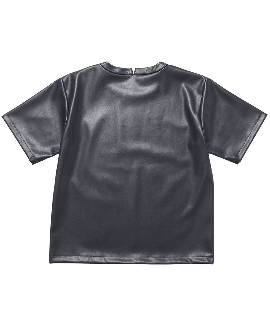 vegan leather big T-shirt_8