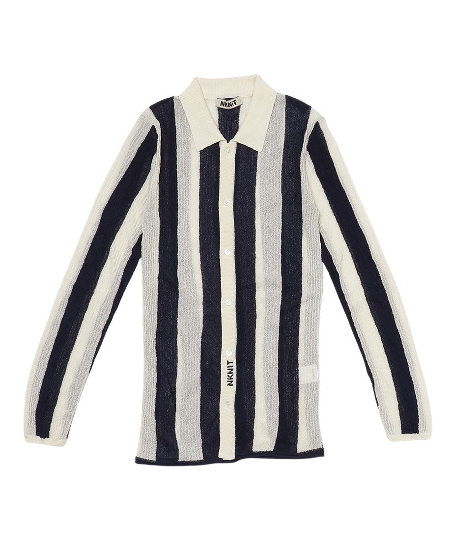 striped pattern KNIT shirts_4
