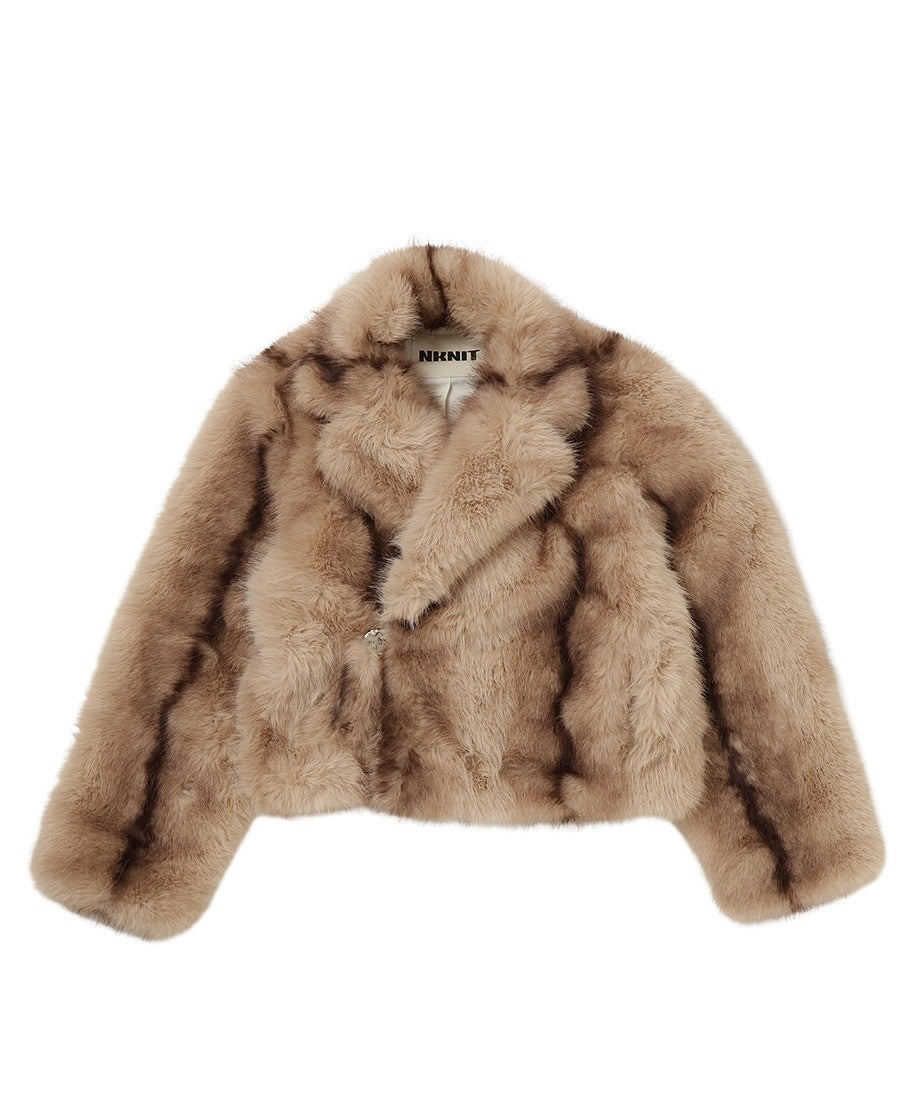 vegan fur big jacket【short】_4