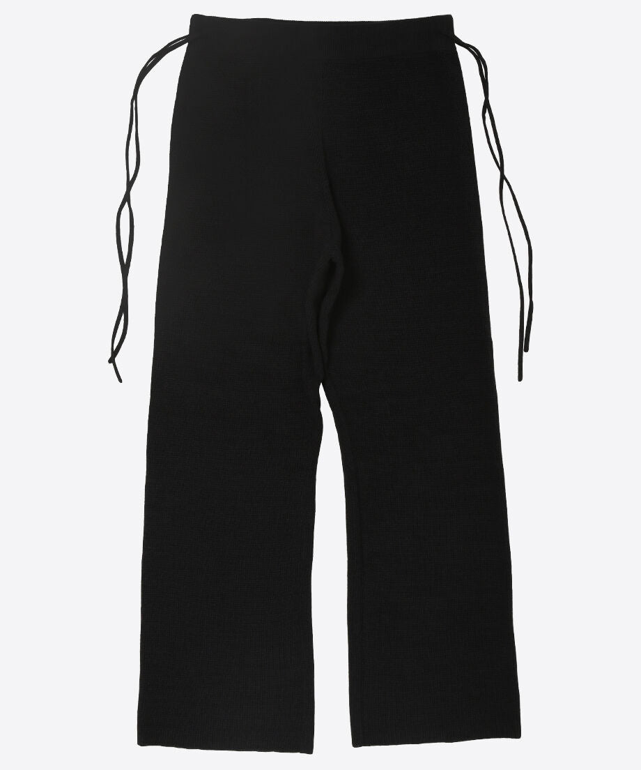paper mix side string knit pants_3