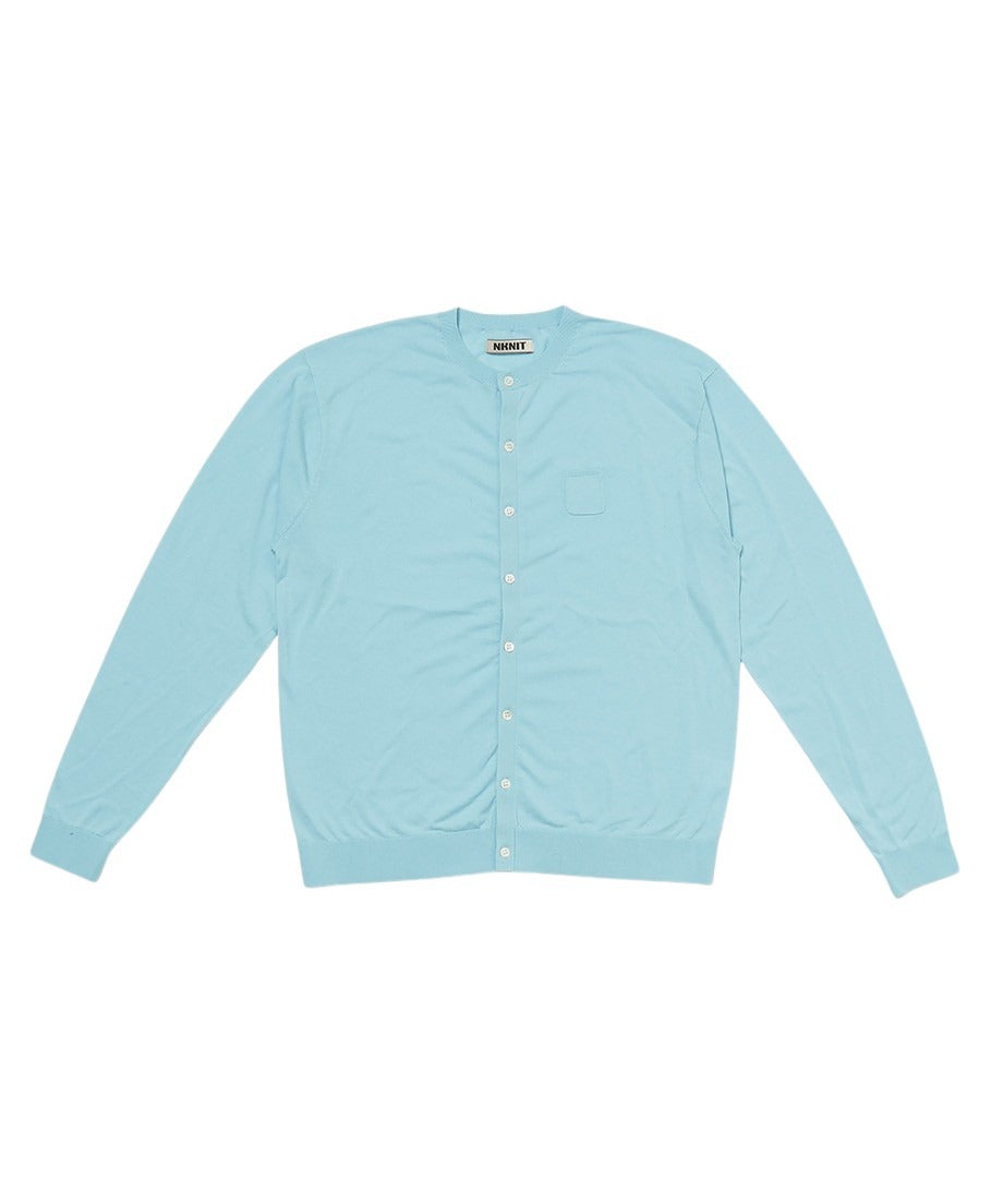 silk cotton crew neck KNIT cardigan_5
