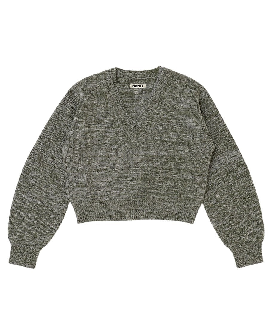 V-neck mix color KNIT_4