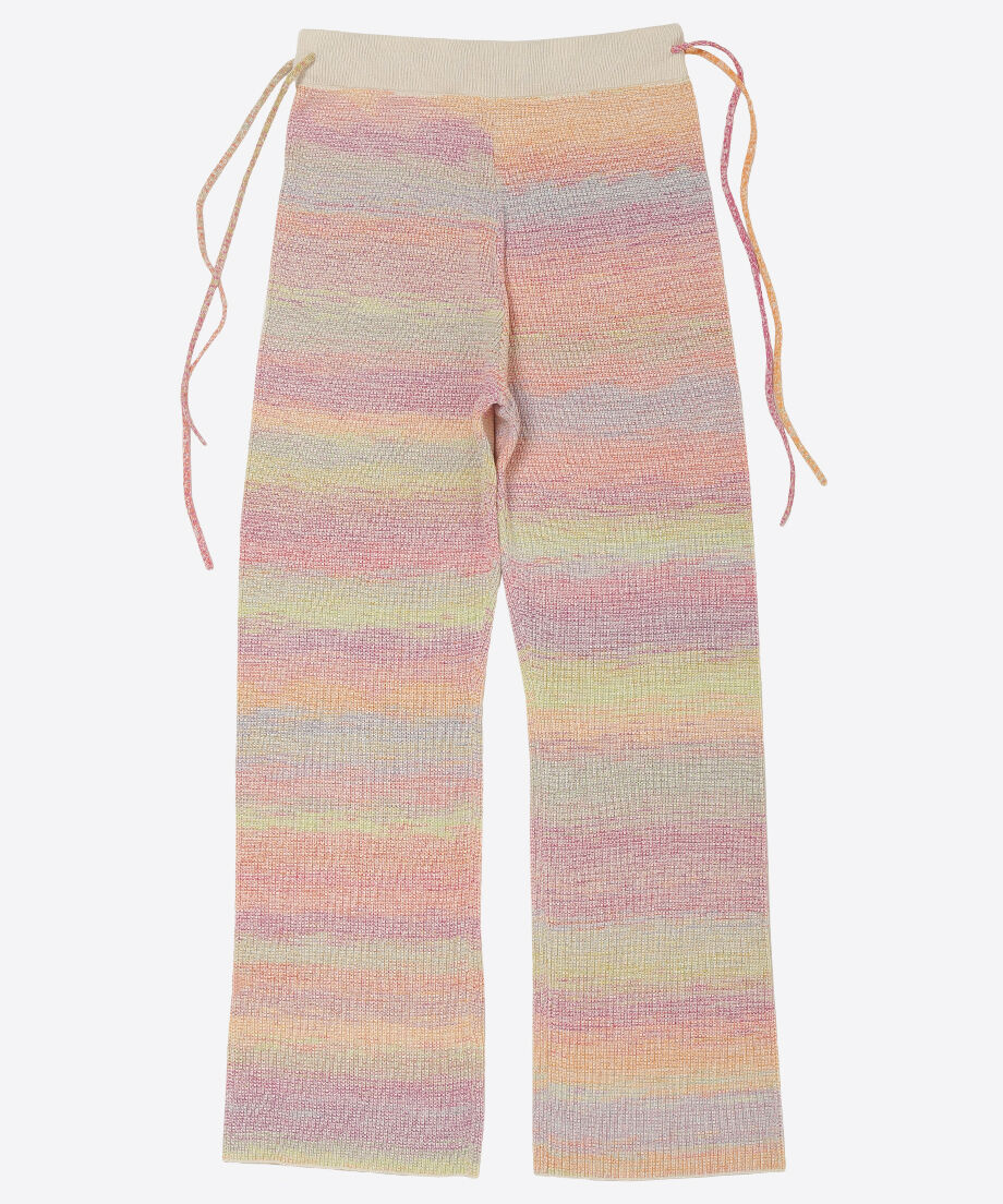 paper mix side string knit pants_1