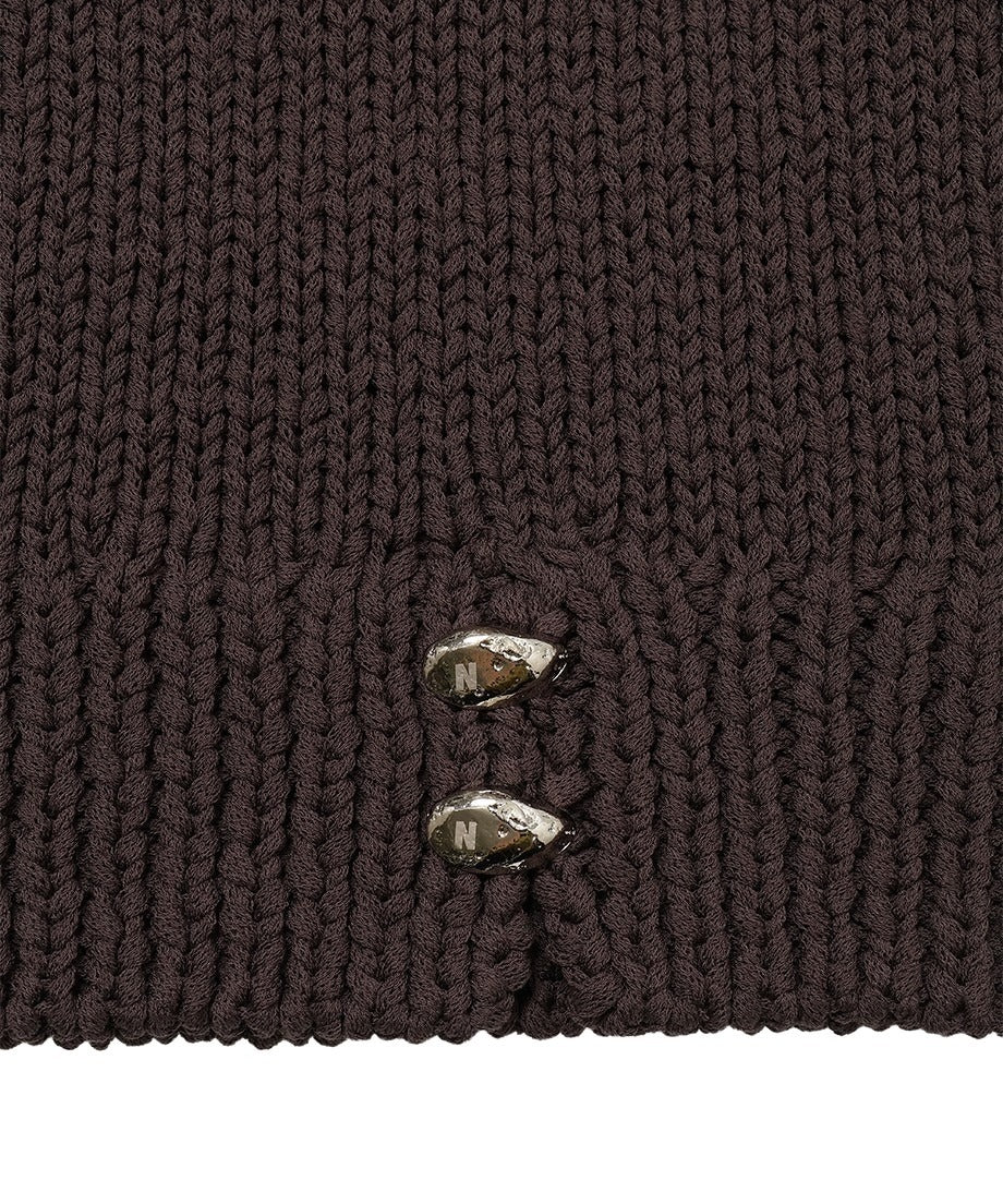 cord yarn V-neck KNIT vest_12