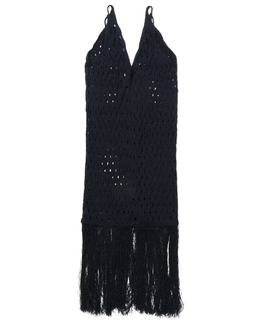 wave pattern fringe KNIT dress_8